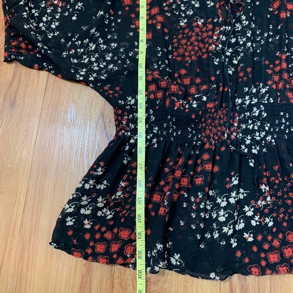 Anthropologie Fei Floral Silk Sheer 3/4 Sleeve Top - Picture 13 of 14